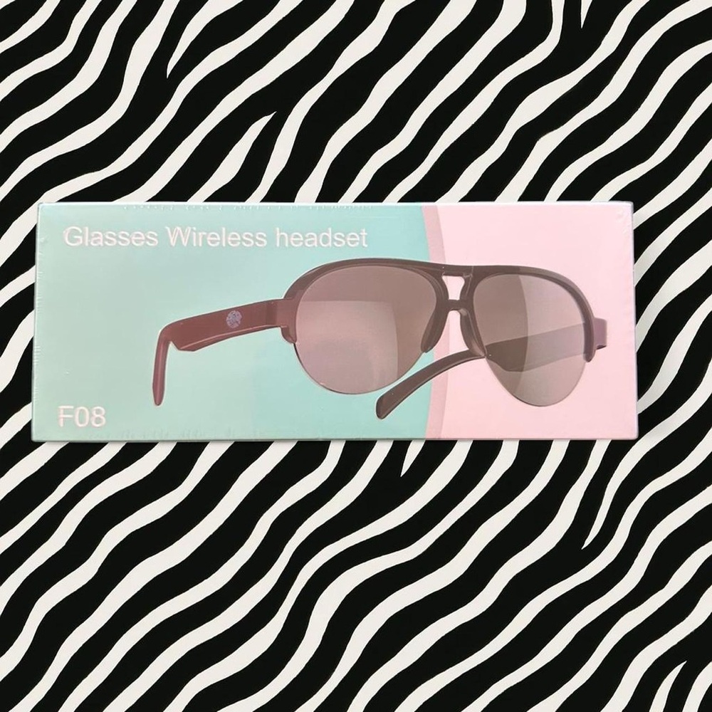 Black Wireless Headset Glasses
